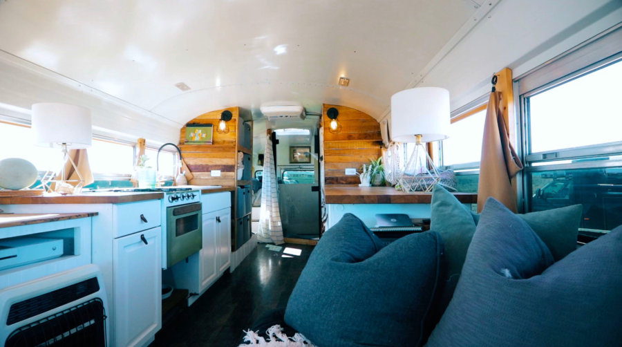 Sloth High Five Interior Skoolie Bus Conversion